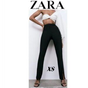 Zara, Women's Flared Pants with Slits - Black. Size: XS (US). NWT. (449)